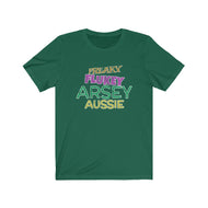 Freaky Flukey Arsey Aussie v4 (distressed) - Unisex Premium T-Shirt - Keen Eye Design