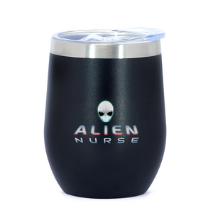 ALIEN NURSE Stainless Steel Vacuum-insulated Wine Tumbler with Cap 12oz