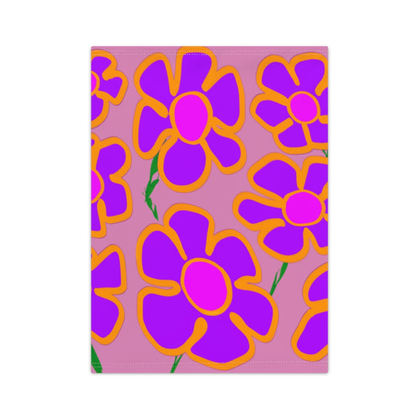 Purpleflower Pattern on Pink (big) - Neck Gaiter - Keen Eye Design