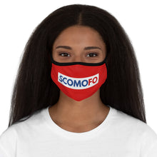 Load image into Gallery viewer, Scomofo - Fitted Polyester Face Mask (red with black trim)
