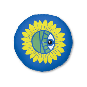 KeenEyeD Sunflower - Round Tufted Floor Pillow