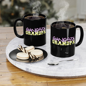 Gangsta Grandpa - Black Coffee Mug, 11oz