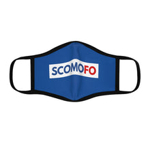 Load image into Gallery viewer, Scomofo - Fitted Polyester Face Mask (blue with black trim)
