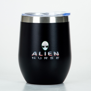 ALIEN NURSE Stainless Steel Vacuum-insulated Wine Tumbler with Cap 12oz