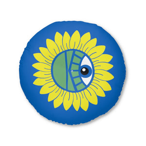 KeenEyeD Sunflower - Round Tufted Floor Pillow