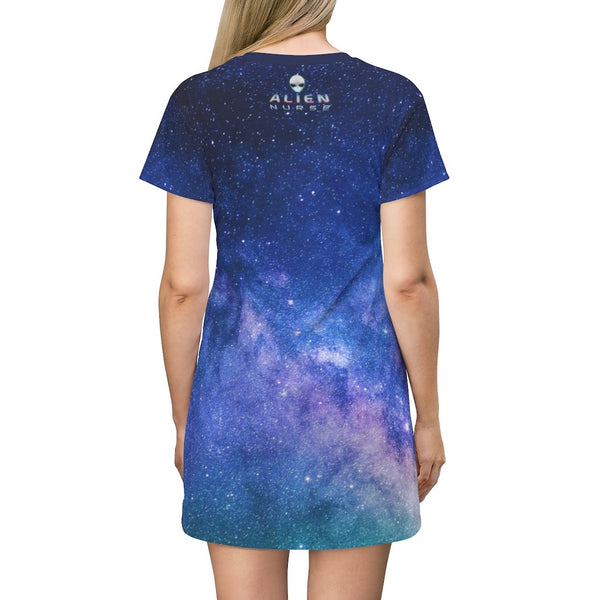 Alien Nurse - AOP Starscape T-Shirt Dress - Keen Eye Design