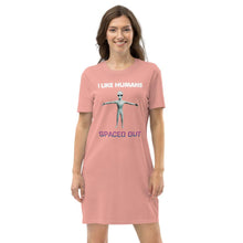 Load image into Gallery viewer, Alien Nurse - I Like Humans Spaced Out - Organic Cotton T-Shirt Dress - Keen Eye Design
