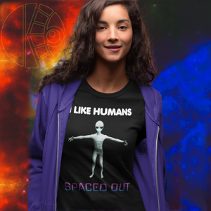 Alien Nurse - I Like Humans Spaced Out - Unisex Eco T-Shirt - Keen Eye Design