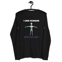Load image into Gallery viewer, Alien Nurse - I Like Humans Spaced Out - Unisex Long Sleeve T-Shirt - Keen Eye Design
