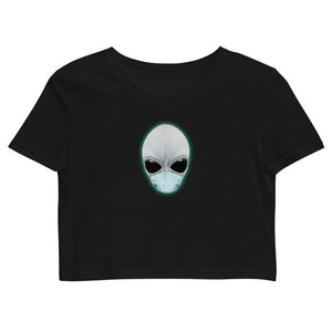 Alien Nurse (Space Face) - Organic Crop Top - Keen Eye Design