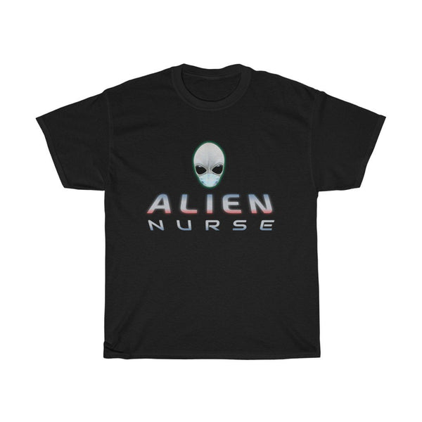 Alien Nurse - Unisex Heavy Cotton Tee - front & back - Keen Eye Design