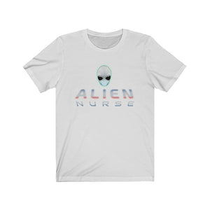 Alien Nurse - Unisex Jersey Short Sleeve Tee - front & back - Keen Eye Design