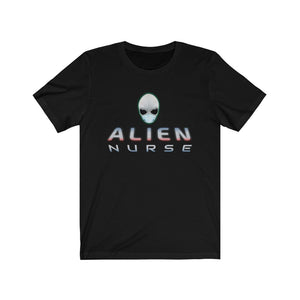 Alien Nurse - Unisex Jersey Short Sleeve Tee - front & back - Keen Eye Design