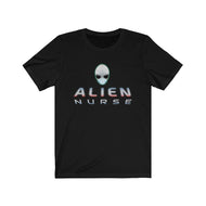Alien Nurse - Unisex Jersey Short Sleeve Tee - front & back - Keen Eye Design