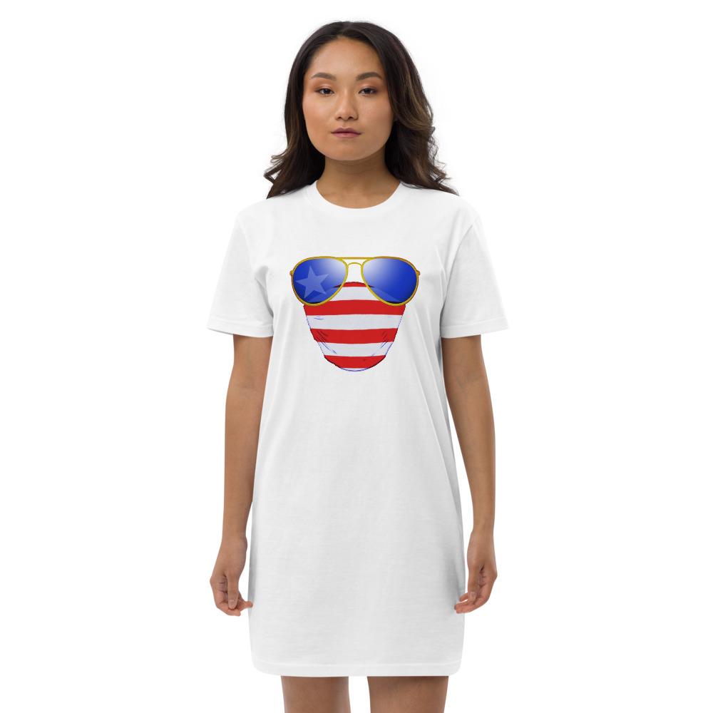 American Dude Abides - Organic Cotton T-Shirt Dress - Keen Eye Design