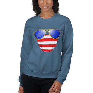 American Dude Abides - Unisex Crew Neck Sweatshirt - Keen Eye Design