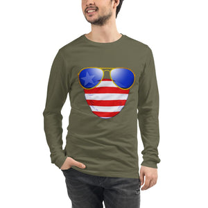 American Dude Abides - Unisex Long Sleeve Shirt - Keen Eye Design