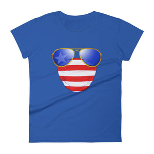 American Dude Abides - Women's Fashion Fit T-Shirt - Keen Eye Design