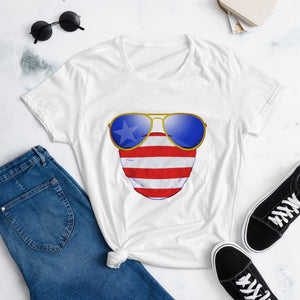 American Dude Abides - Women's Fashion Fit T-Shirt - Keen Eye Design
