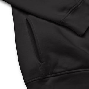 CRUSTYFLICKER Dogtag - Unisex Black Eco Raglan Hoodie (sleeves)