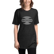 Load image into Gallery viewer, CRUSTYFLICKER Dogtag - Unisex Tri-Blend Track Shirt - Keen Eye Design
