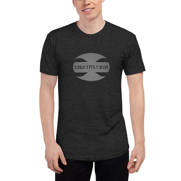 CRUSTYFLICKER Dogtag - Unisex Tri-Blend Track Shirt - Keen Eye Design