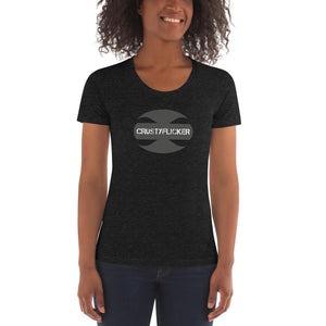 CRUSTYFLICKER 'Greyt'- Women's TriBlend Crew Neck T-shirt - Keen Eye Design