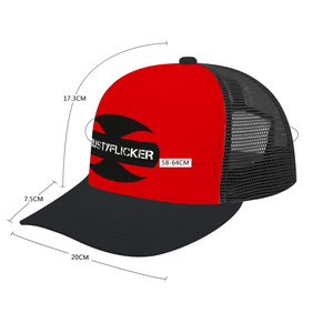 CRUSTYFLICKER Mojo - Adult Baseball Trucker Hat (Red): Classic Athletic Adjustable Mesh Baseball Cap for men & women - Keen Eye Design