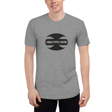 Load image into Gallery viewer, CRUSTYFLICKER Mojo - Unisex Tri-Blend Track Shirt - Keen Eye Design
