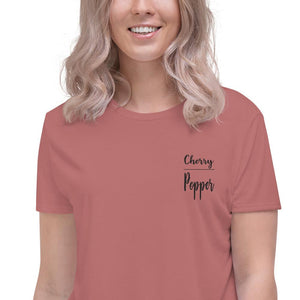 Cherry Popper V2.0 - Embroidered Crop Tee - Keen Eye Design