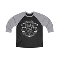 Freaky Flukey Arsey Bastard - Unisex Tri-Blend 3/4 Raglan Tee - Keen Eye Design