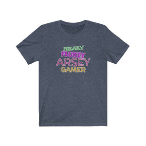 Freaky Flukey Arsey Gamer V4 (distressed)  - Unisex Premium T-Shirt - Keen Eye Design