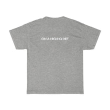 Load image into Gallery viewer, Gourmet Zombie on a High IQ Diet (F&amp;B) - Unisex Heavy Cotton T-Shirt. Quick Halloween party costume! - Keen Eye Design
