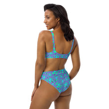 Load image into Gallery viewer, Greenflower Pattern on Blue - Recycled AOP High-Waisted Bikini - Keen Eye Design
