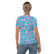 Load image into Gallery viewer, Greenflower Pattern on White - Women&#39;s AOP T-shirt - Keen Eye Design

