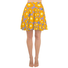 Load image into Gallery viewer, Hippy Orangeflower Pattern on Purple - AOP Skater Skirt - Keen Eye Design
