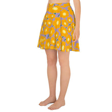 Load image into Gallery viewer, Hippy Orangeflower Pattern on Purple - AOP Skater Skirt - Keen Eye Design
