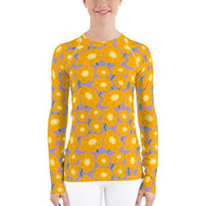 Hippy Orangeflower on Purple - Women's AOP Rash Guard - Keen Eye Design