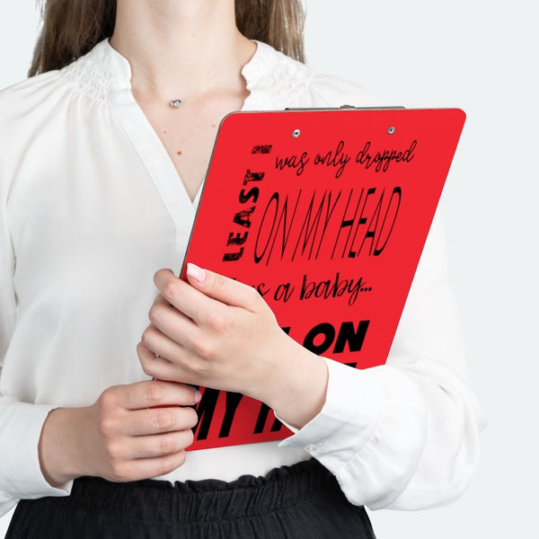 Not On My Face - Clipboard (Red) - Keen Eye Design