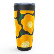 Orange Hippyflower - Viking Steel Tumbler 20oz - Keen Eye Design