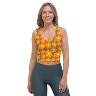 Orangeflower Pattern Dark Gray - AOP Crop Top - Keen Eye Design