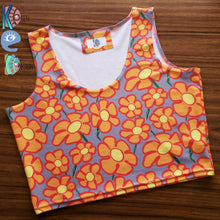 Load image into Gallery viewer, Orangeflower Pattern Med Gray - AOP Crop Top - Keen Eye Design
