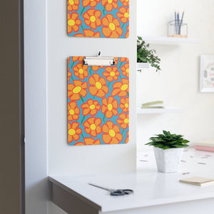 Orangeflower Pattern on Blue - Clipboard - Keen Eye Design