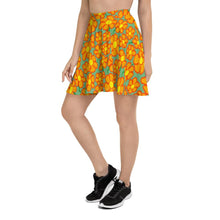 Load image into Gallery viewer, Orangeflower Pattern on Green - AOP Skater Skirt - Keen Eye Design
