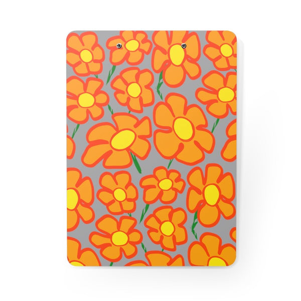 Orangeflower Pattern on Med Gray - Clipboard - Keen Eye Design
