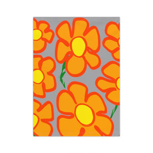 Orangeflower Pattern on Med Gray (big) - Neck Gaiter - Keen Eye Design