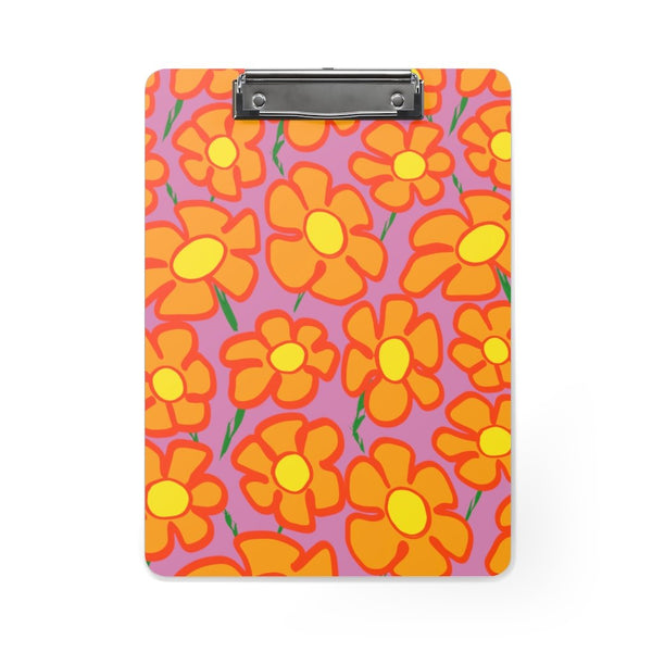 Orangeflower Pattern on Pink - Clipboard - Keen Eye Design