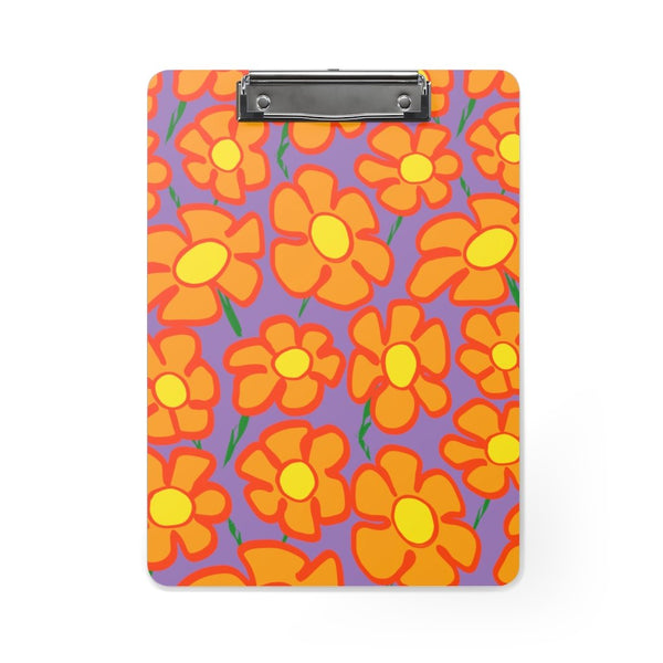 Orangeflower Pattern on Purple - Clipboard - Keen Eye Design