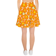 Load image into Gallery viewer, Orangeflower Pattern on Yellow - AOP Skater Skirt - Keen Eye Design
