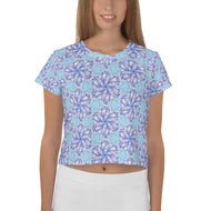 Prism-Blue - AOP Crop Tee - Keen Eye Design